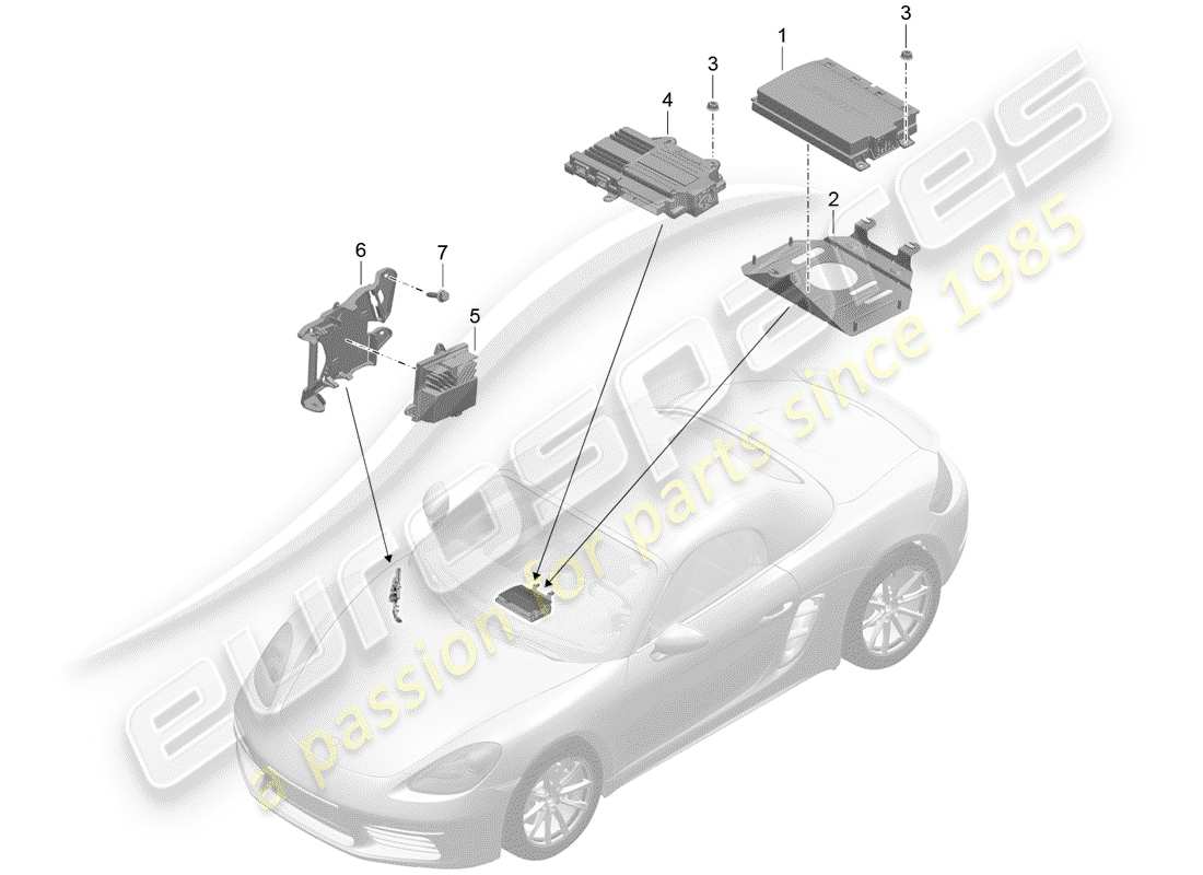porsche 2020 (718 boxster) amplificador diagrama de piezas