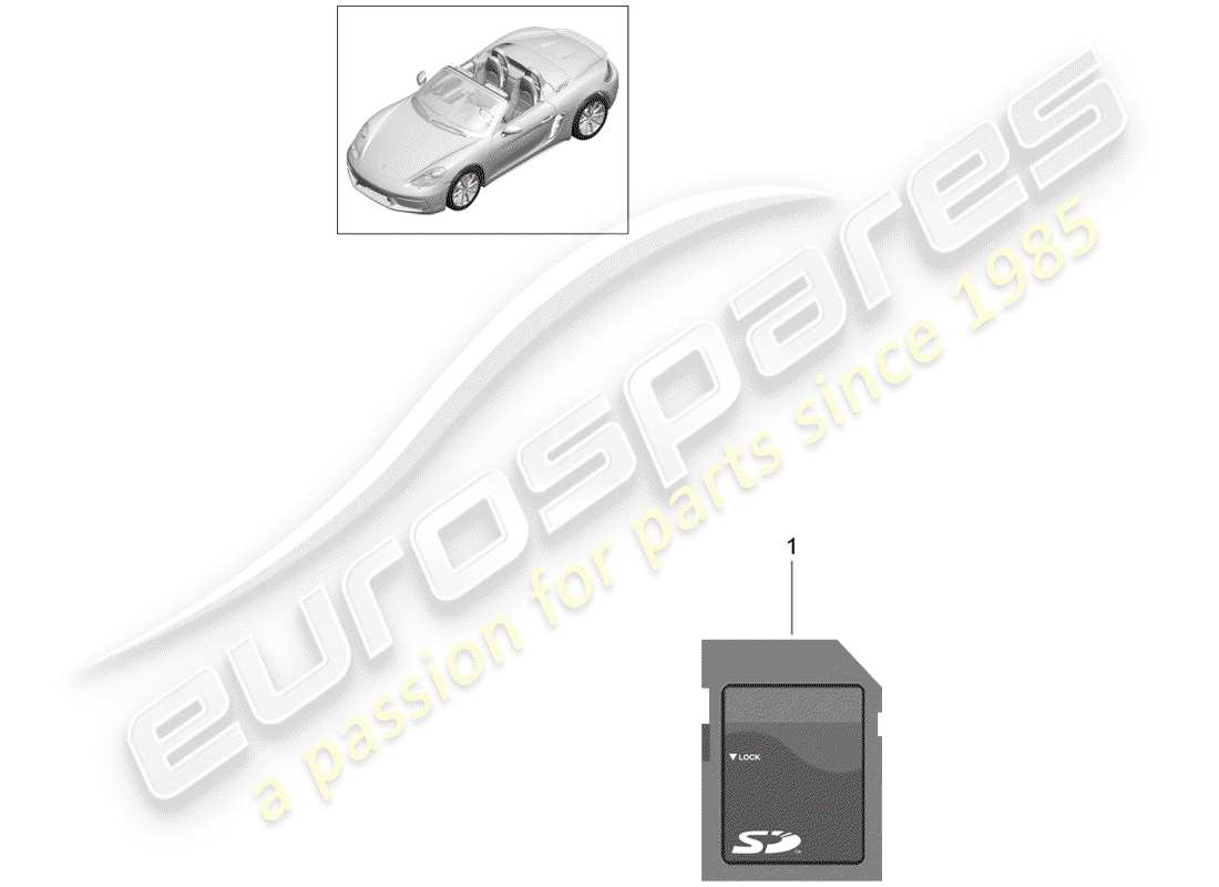 porsche 2020 (718 boxster) tarjeta de memoria sd para actualización diagrama de piezas