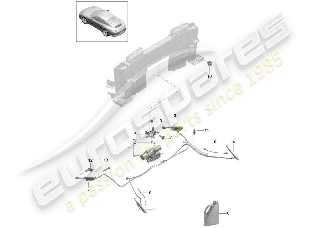 porsche 2017 (991-2) caja de almacenaje superior diagrama de piezas