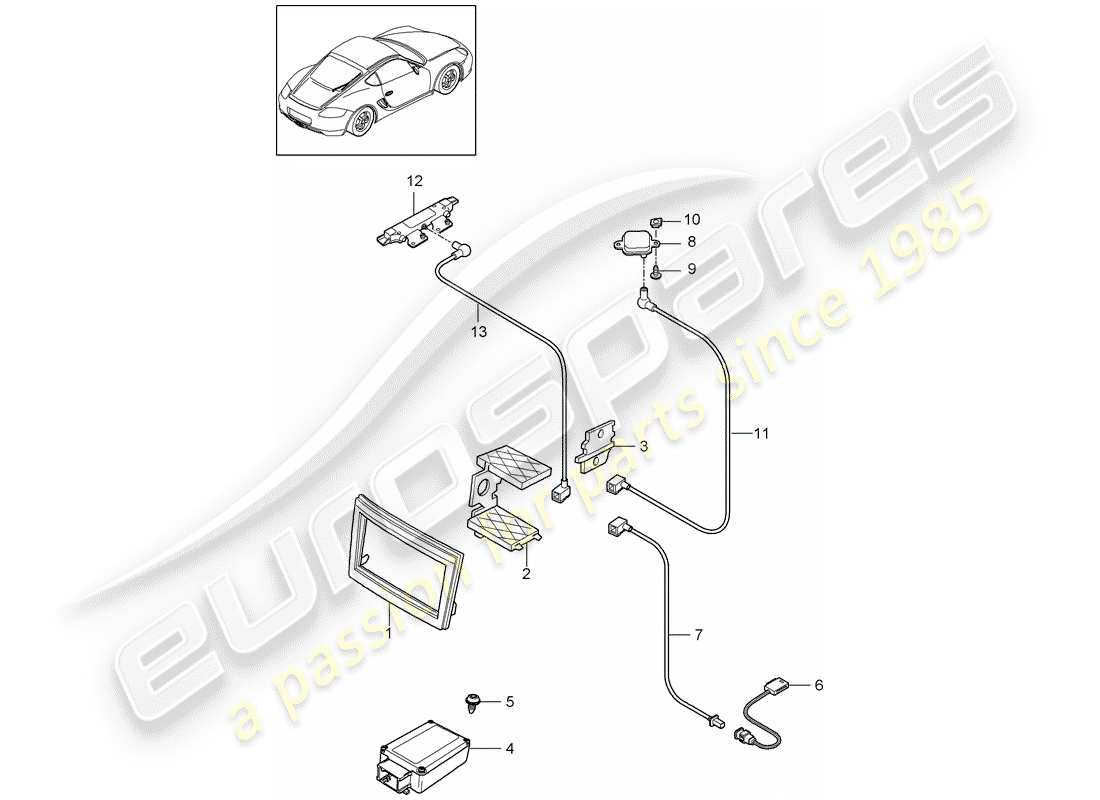 porsche 2011 (987 cayman) preparación diagrama de piezas
