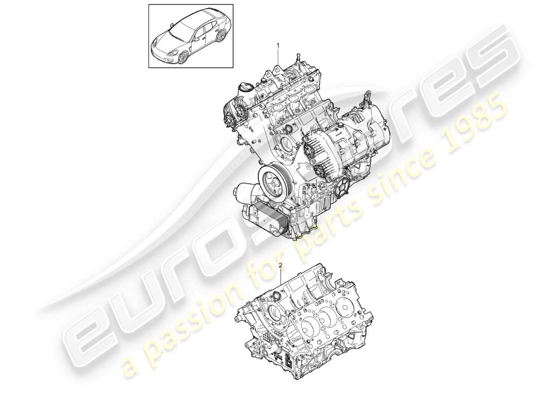 porsche 2010 (cayenne e1 9pa) motor base bloque corto diagrama de piezas