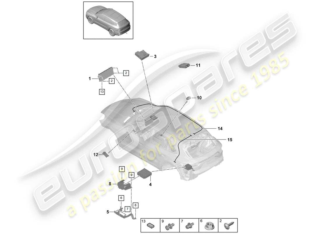 porsche 2019 (cayenne e3 9ya/9yb) mostrar diagrama de piezas