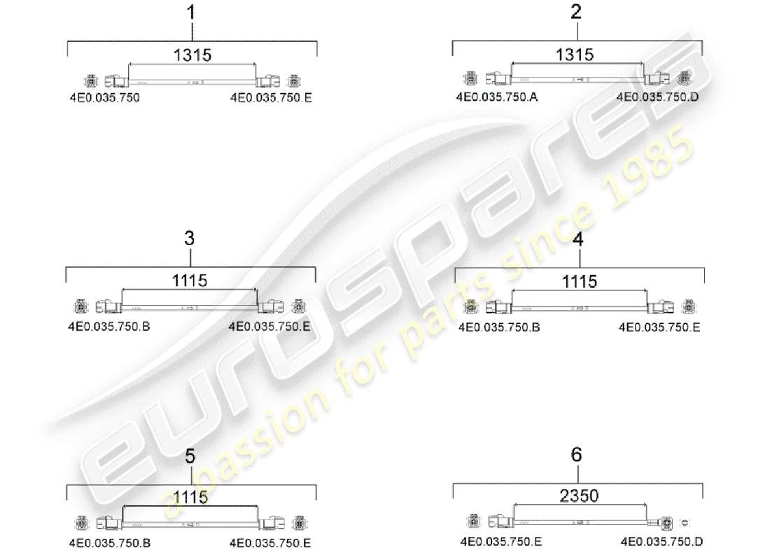 porsche 2019 (macan) línea de conexión diagrama de piezas