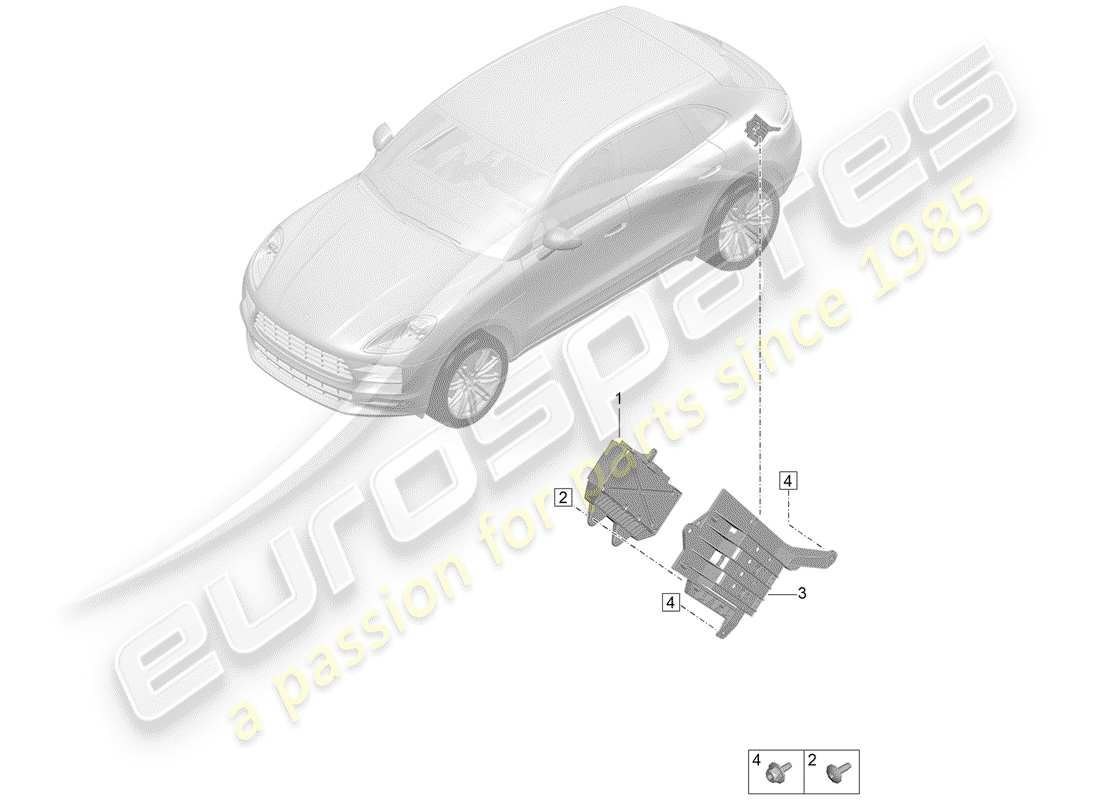 porsche 2019 (macan) amplificador para sistema de sonido diagrama de piezas