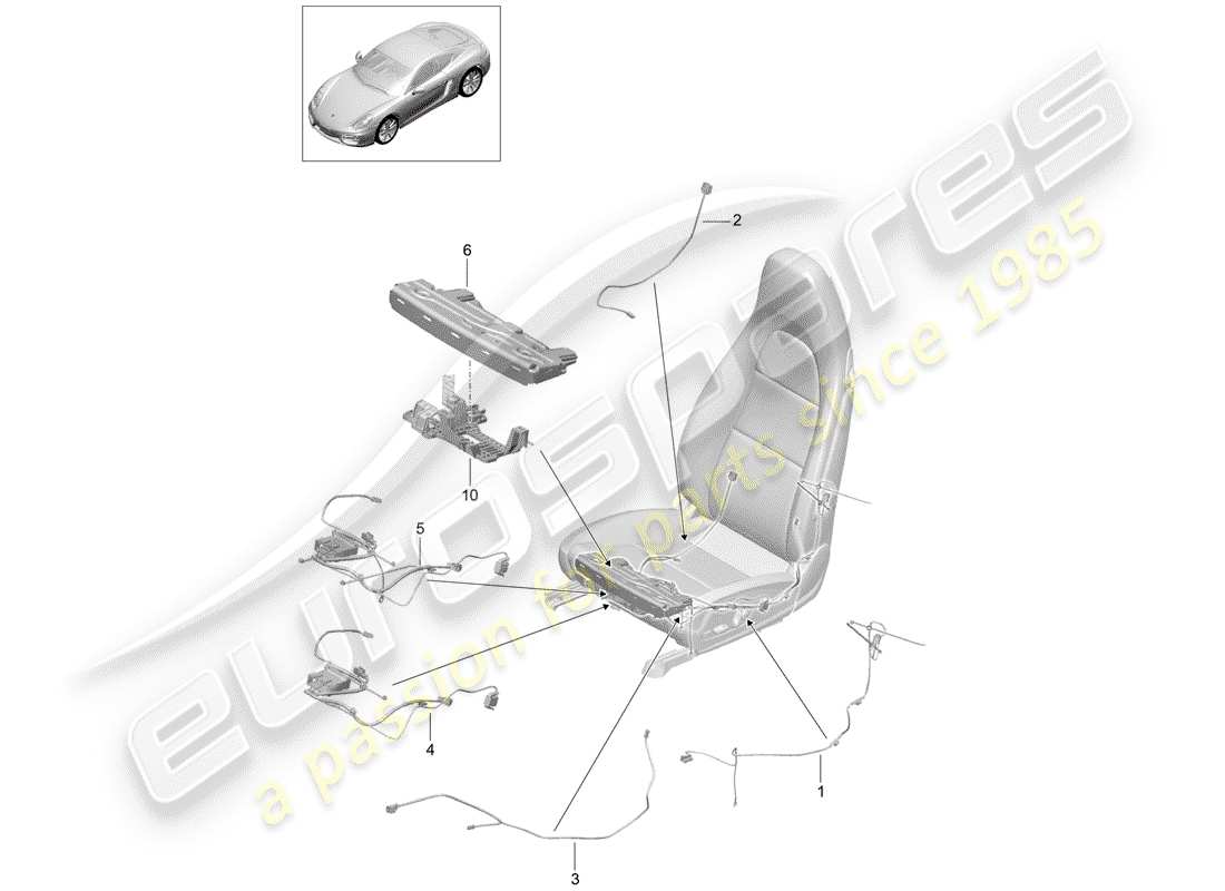 porsche 2014 (981 cayman) cableando arneses diagrama de piezas