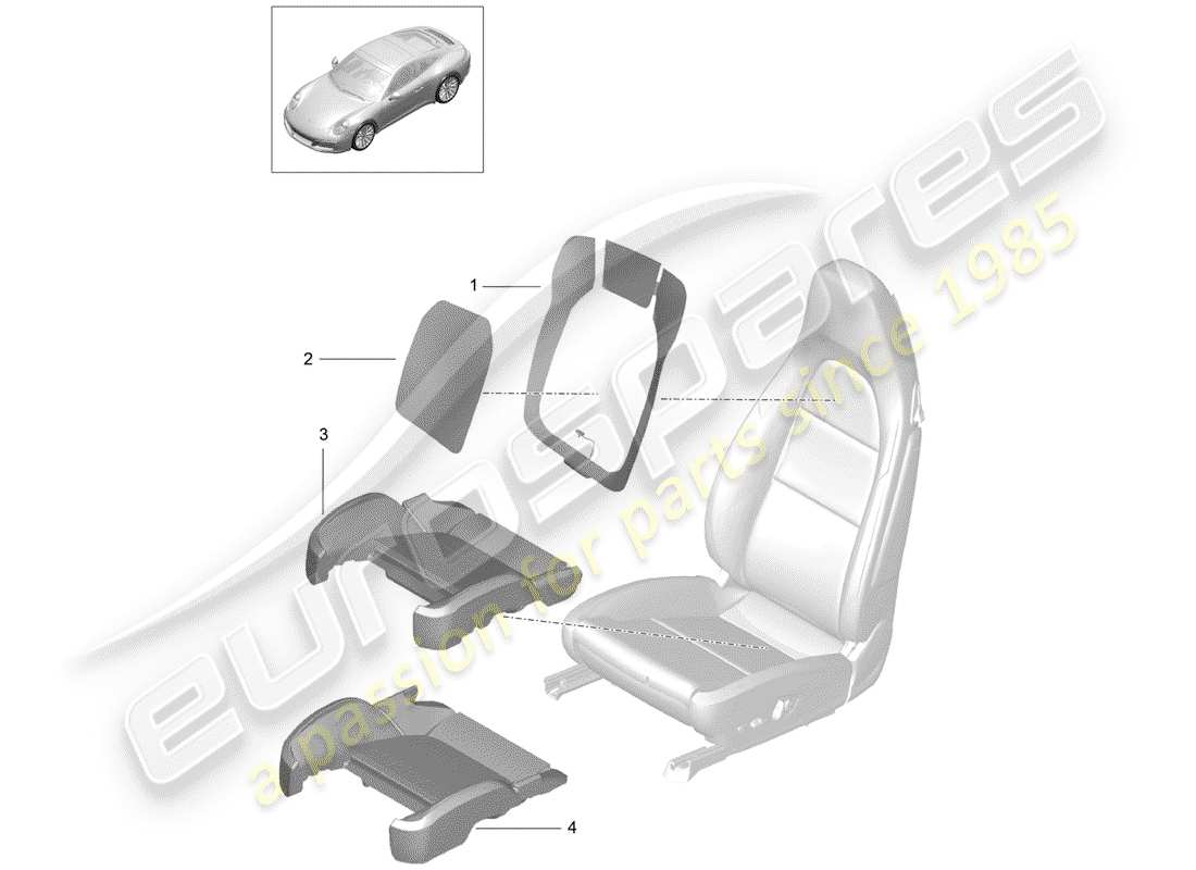 porsche 2017 (991-2) elemento calentador diagrama de piezas