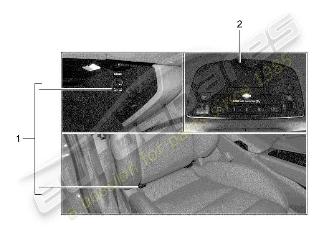 porsche 2013 (tequipment 98x/99x) diagrama de piezas del asiento para niños