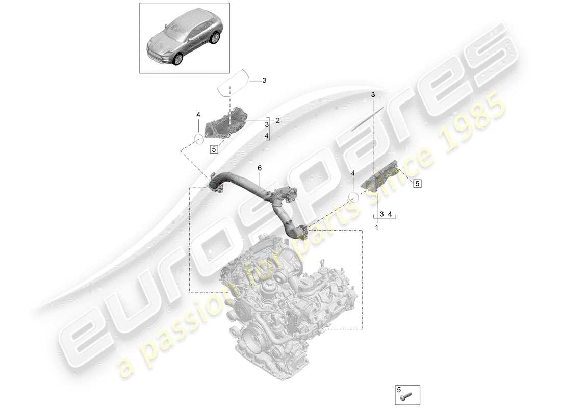 porsche 2019 (macan) diagrama de piezas del distribuidor de aire de admisión