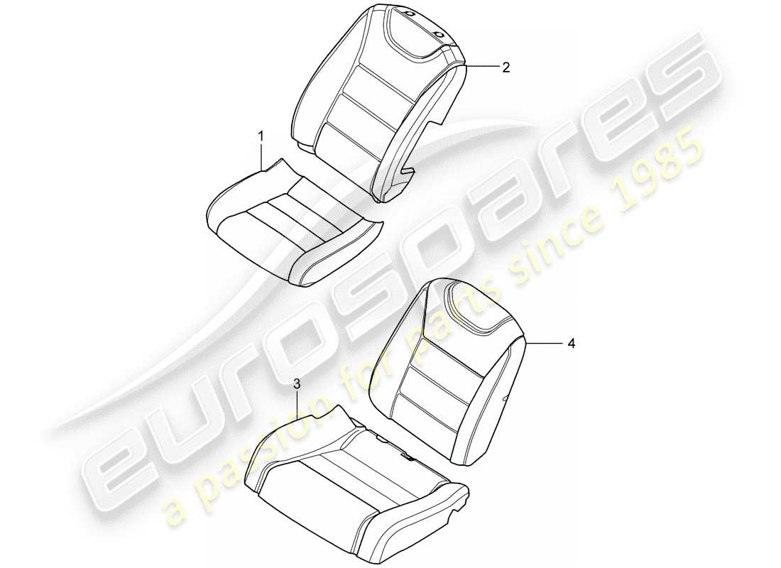 porsche 2007 (cayenne e1 9pa) cubrir diagrama de piezas