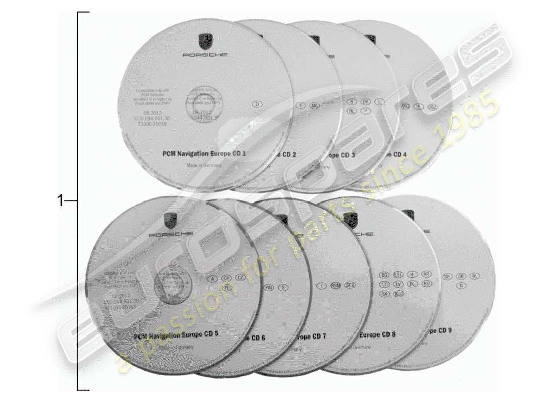 porsche 2015 (tequipment cayenne) sistema de navegación diagrama de piezas