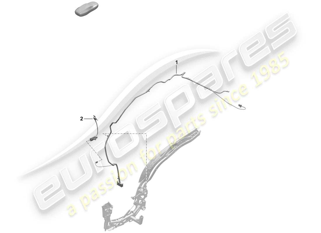 porsche 2020 (718 boxster spyder) diagrama de piezas de capota convertible
