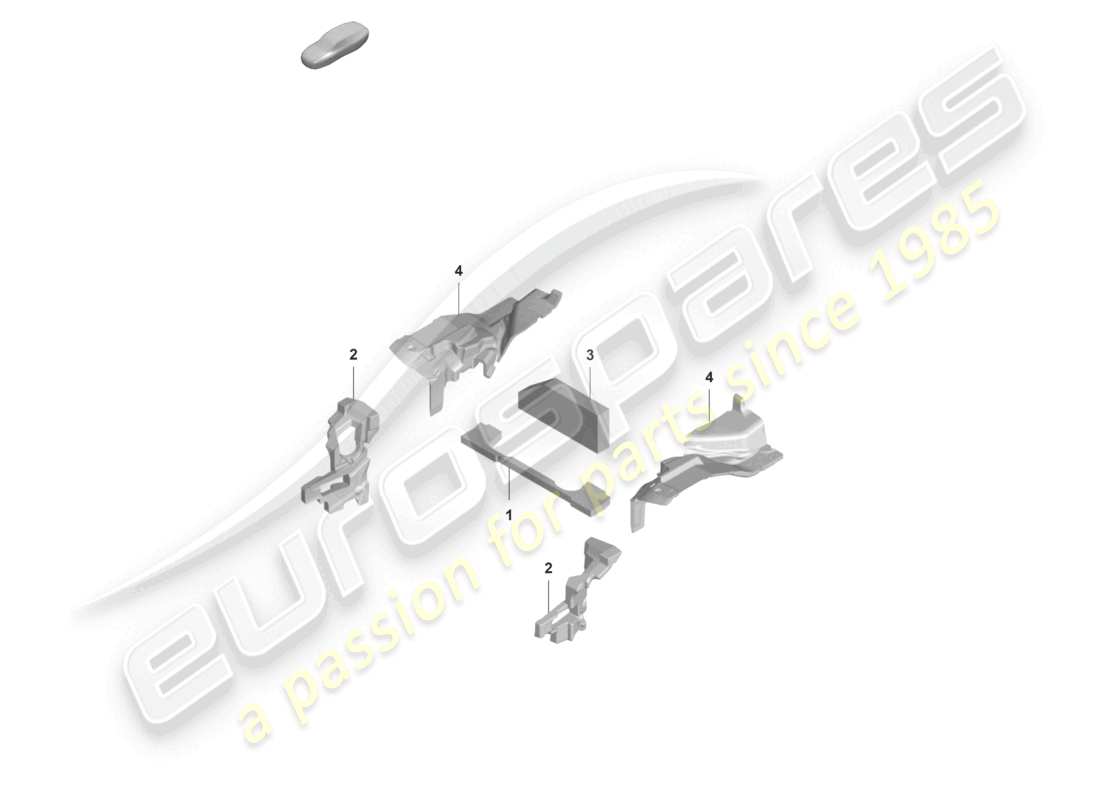 porsche 2019 (992-1) absorbente de sonido cuerpo amortiguador diagrama de piezas