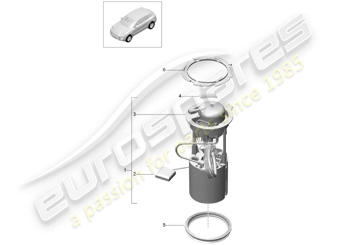 porsche 2014 (macan) bomba de combustible diagrama de piezas