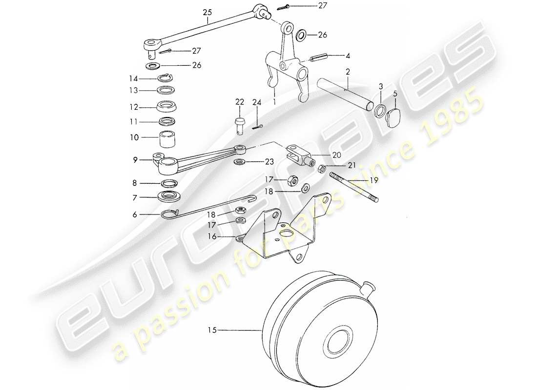 porsche 1971 (911) liberación del embrague - sportomatic diagrama de piezas