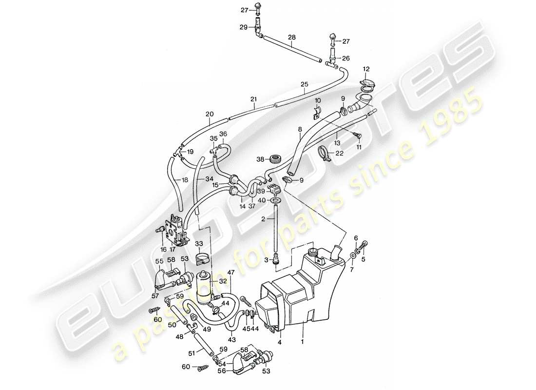 porsche 1977 (911) unidad arandela - junto con - sistema arandela diagrama de piezas