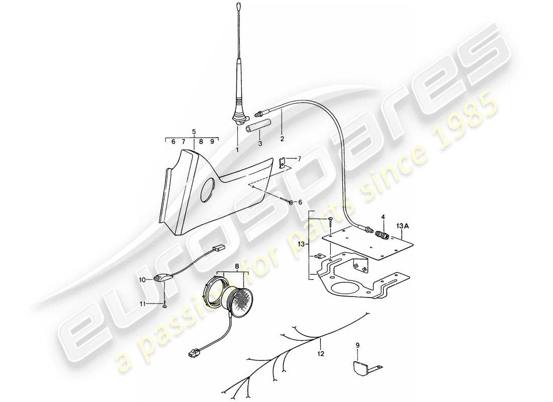 porsche 1998 (993) preparación telefónica diagrama de piezas