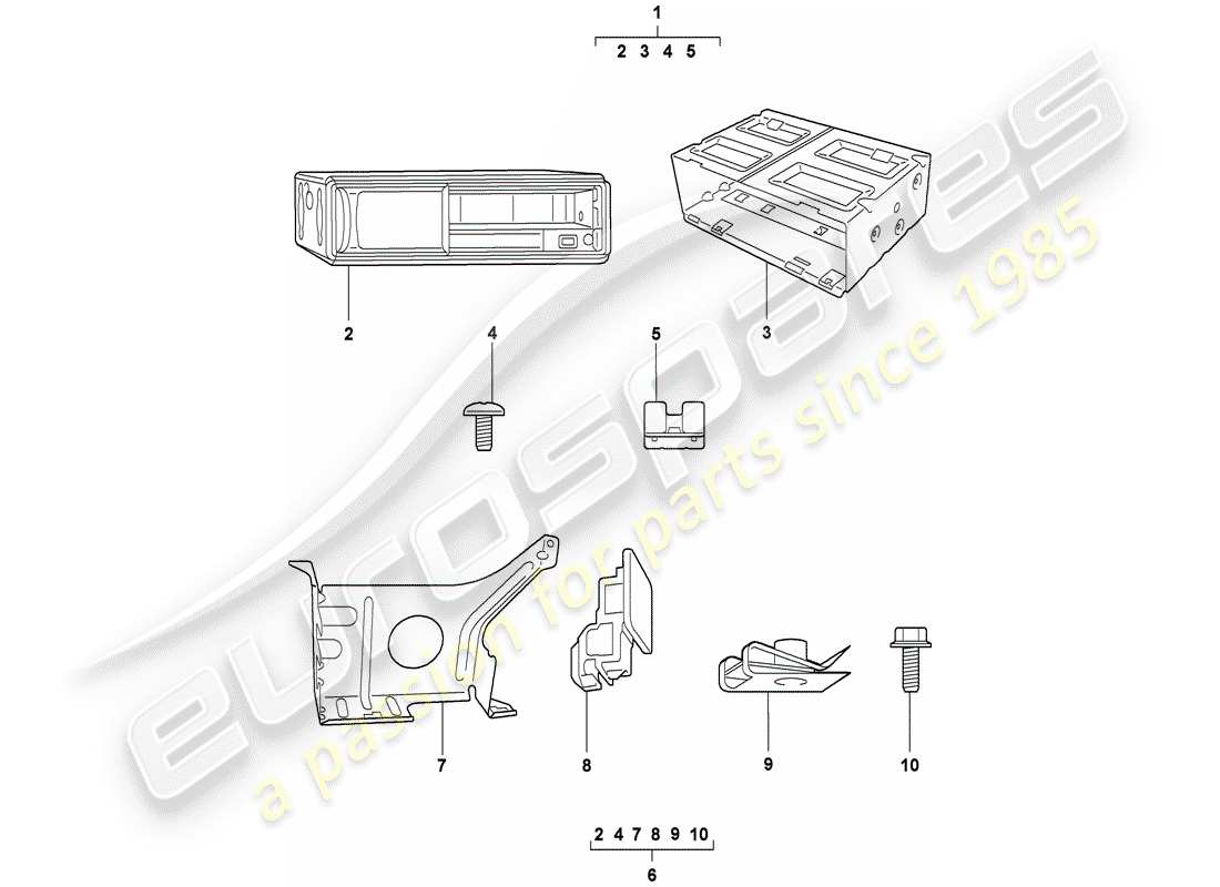 porsche 2011 (tequipment) diagrama de piezas del cambiador de cd