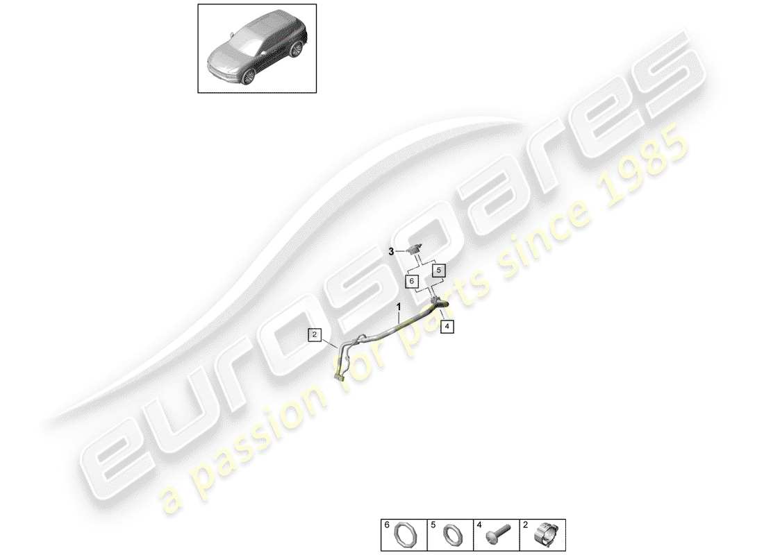 porsche 2020 (cayenne e3 9ya/9yb) diagrama de piezas del circuito refrigerante