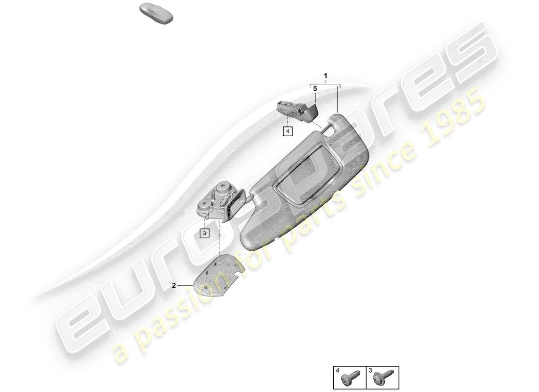 porsche 2020 (718 boxster spyder) diagrama de piezas de las visores sun