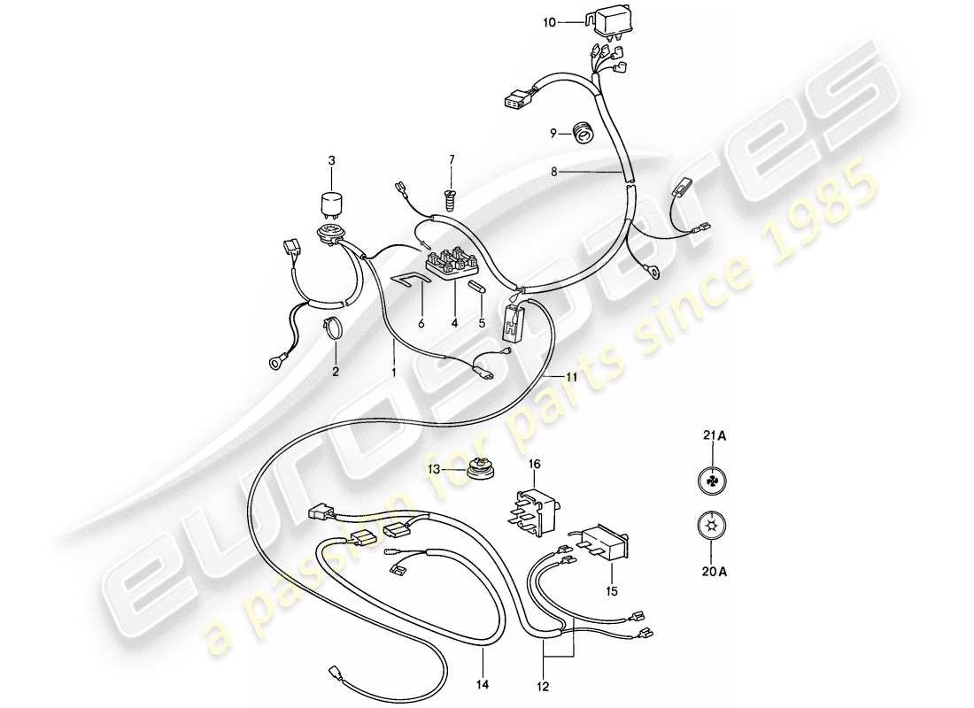 porsche 1989 (911) componentes eléctricos - para - aire acondicionado diagrama de piezas
