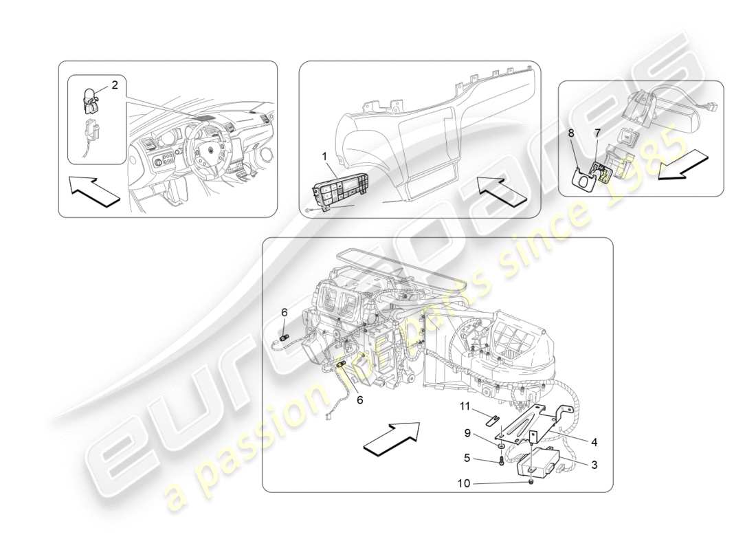 maserati granturismo s (2020) unidad de a/c: control electrónico diagrama de piezas