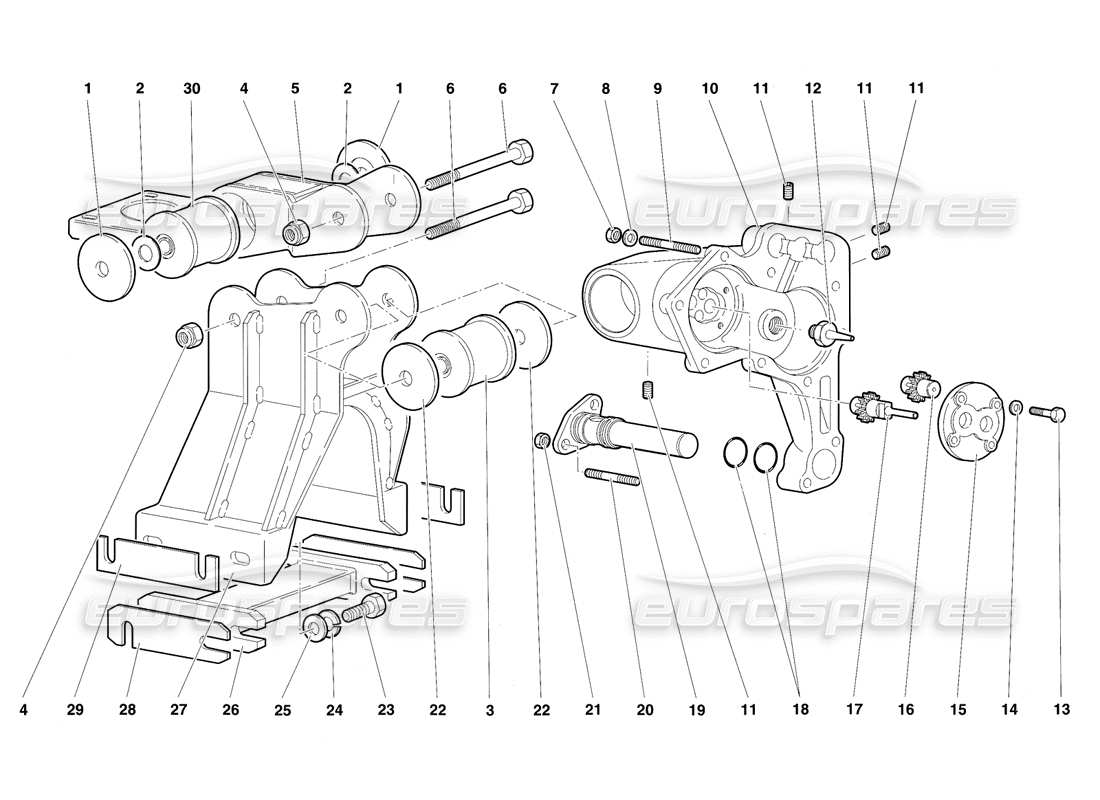 lamborghini diablo sv (1997) bomba de aceite de caja de cambios diagrama de piezas