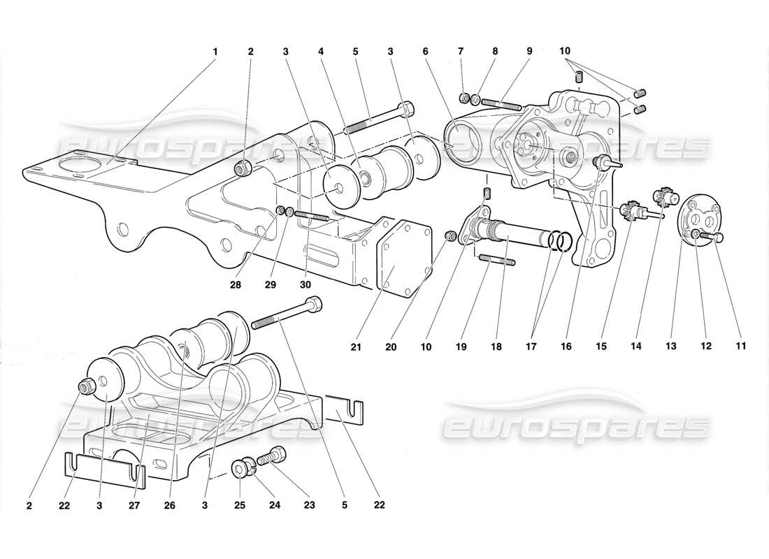 lamborghini diablo se30 (1995) diagrama de piezas de la bomba de aceite de la caja de cambios