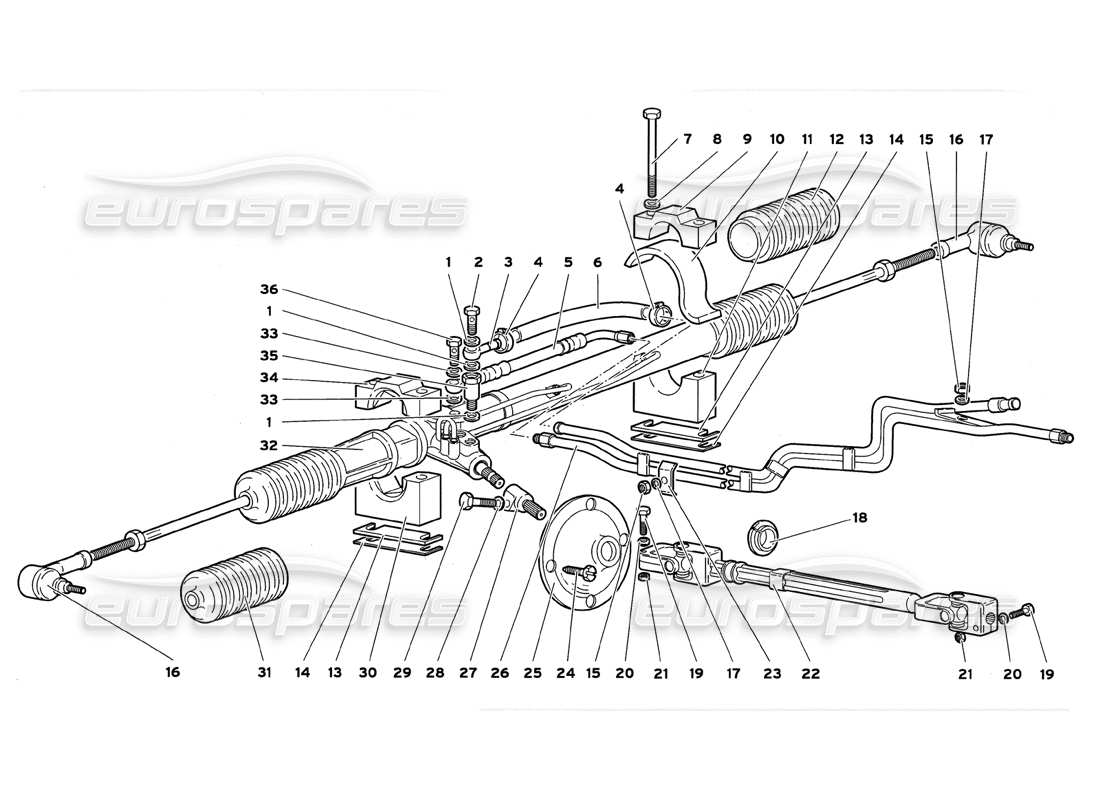 lamborghini diablo gt (1999) direccion diagrama de piezas