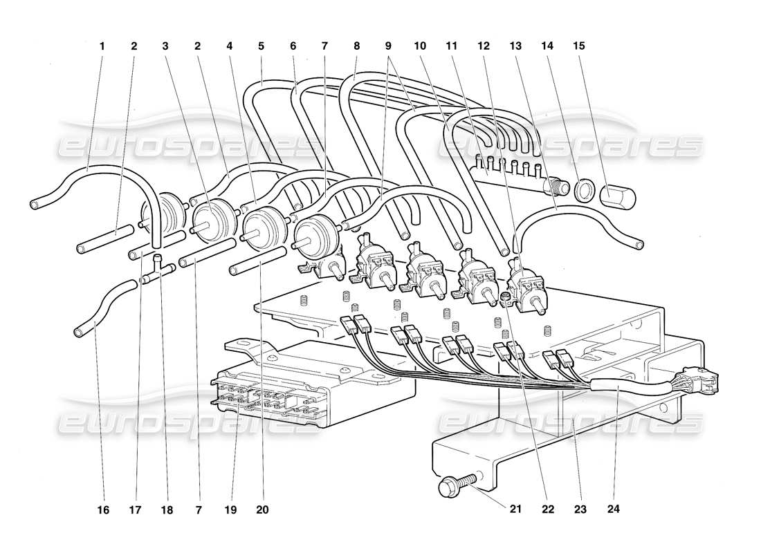 lamborghini diablo sv (1997) control climatico diagrama de piezas