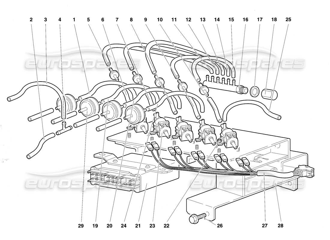 lamborghini diablo se30 (1995) control climatico diagrama de piezas