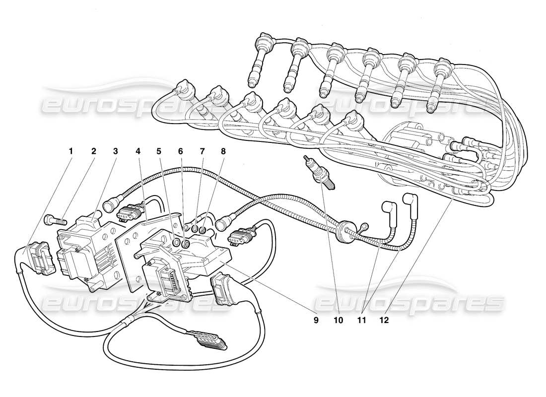 lamborghini diablo se30 (1995) diagrama de piezas de componentes eléctricos