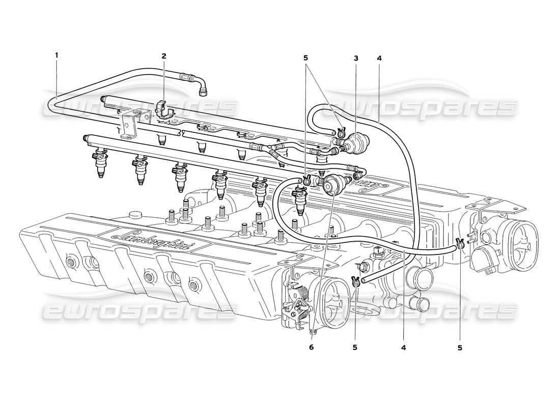 lamborghini diablo sv (1999) diagrama de piezas del sistema de combustible