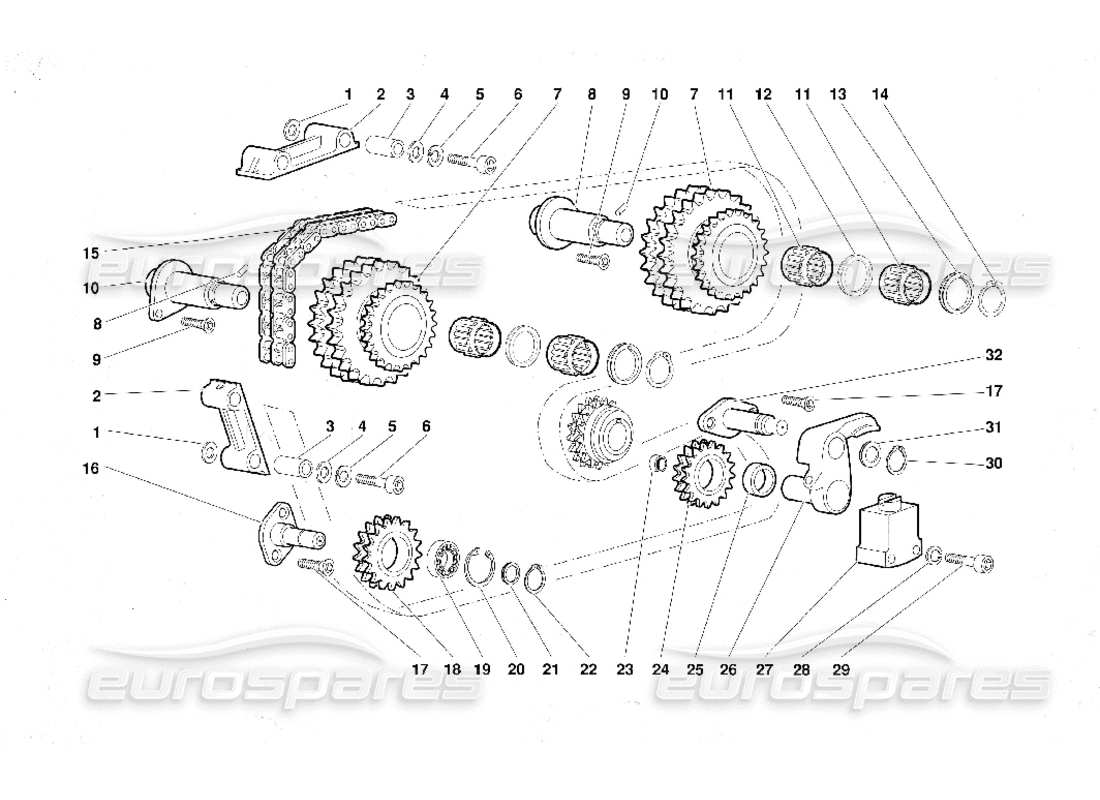 lamborghini diablo (1991) sistema de cronometraje diagrama de piezas