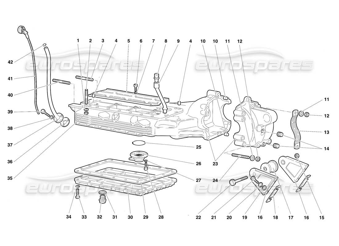 lamborghini diablo sv (1997) diagrama de piezas del cárter de aceite