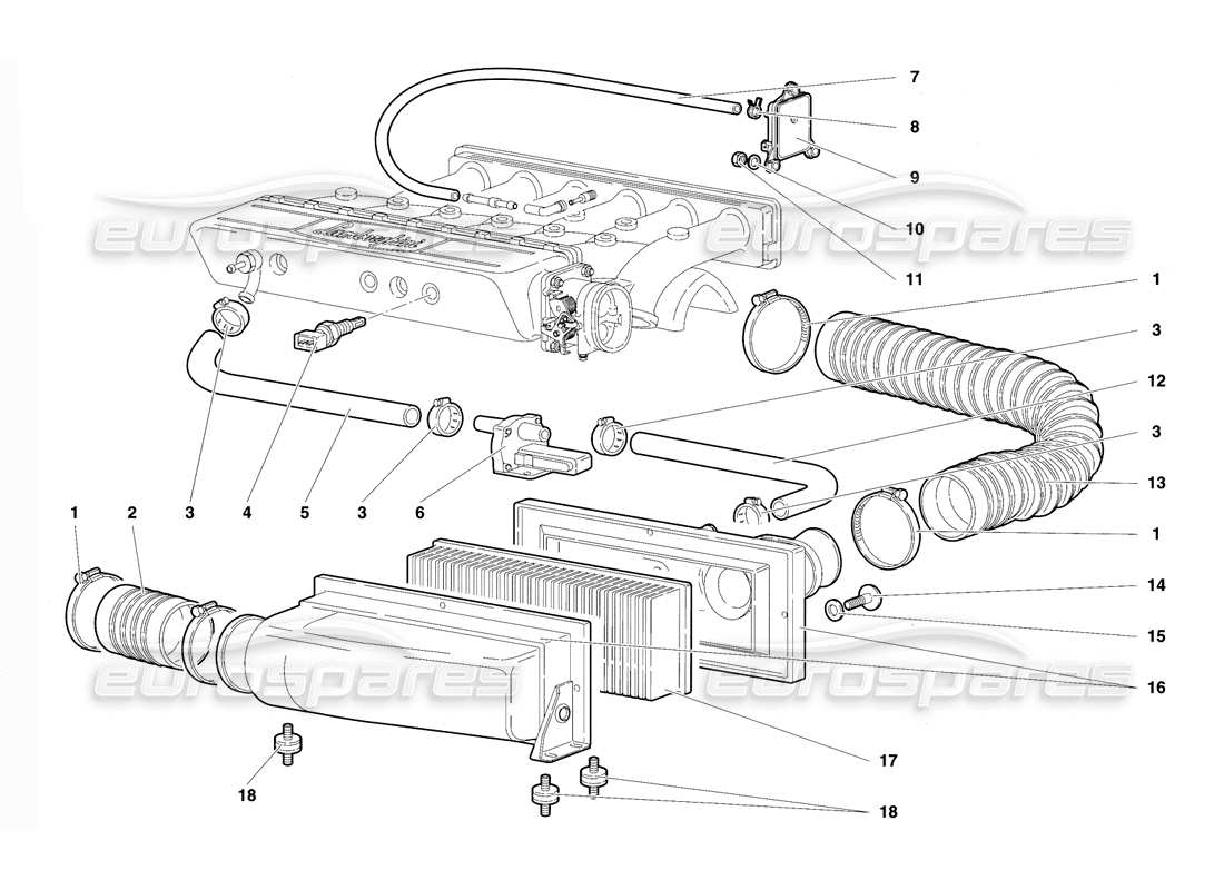 lamborghini diablo se30 (1995) filtros de aire diagrama de piezas