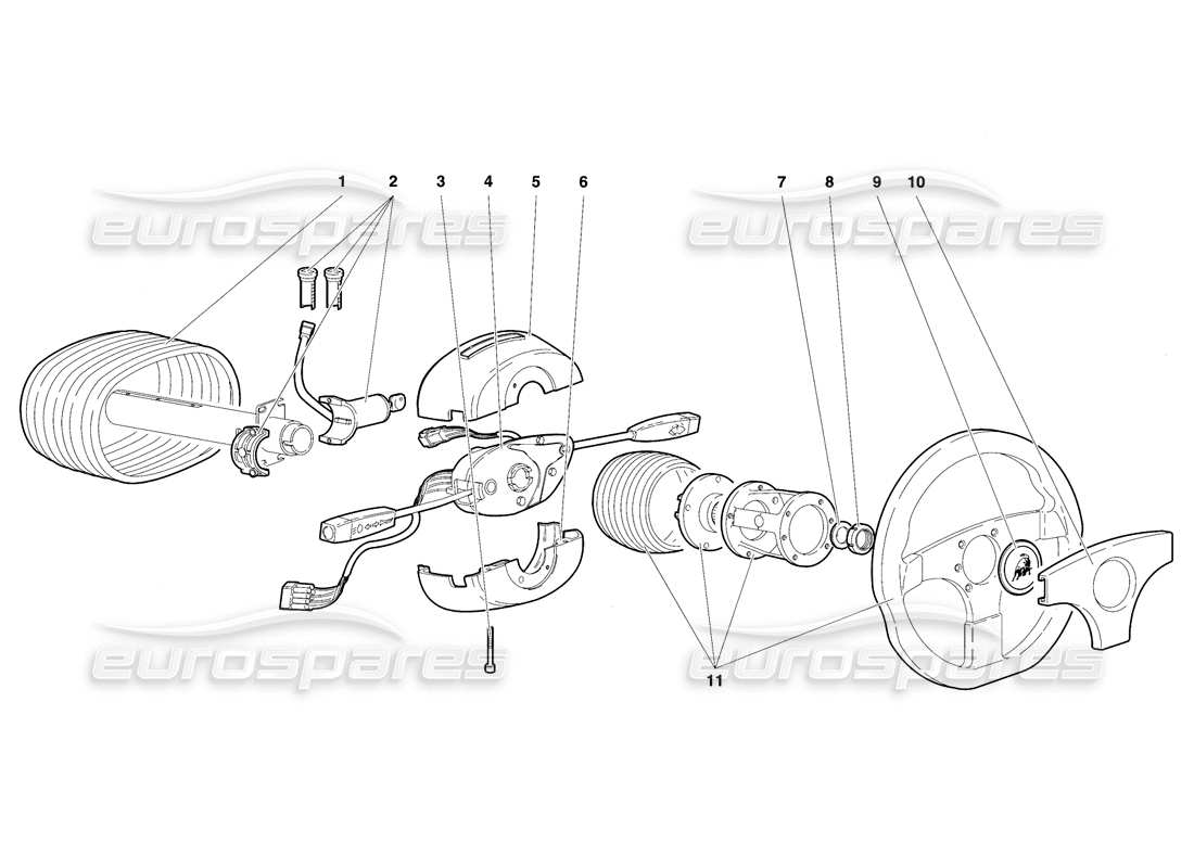 lamborghini diablo se30 (1995) diagrama de piezas de dirección