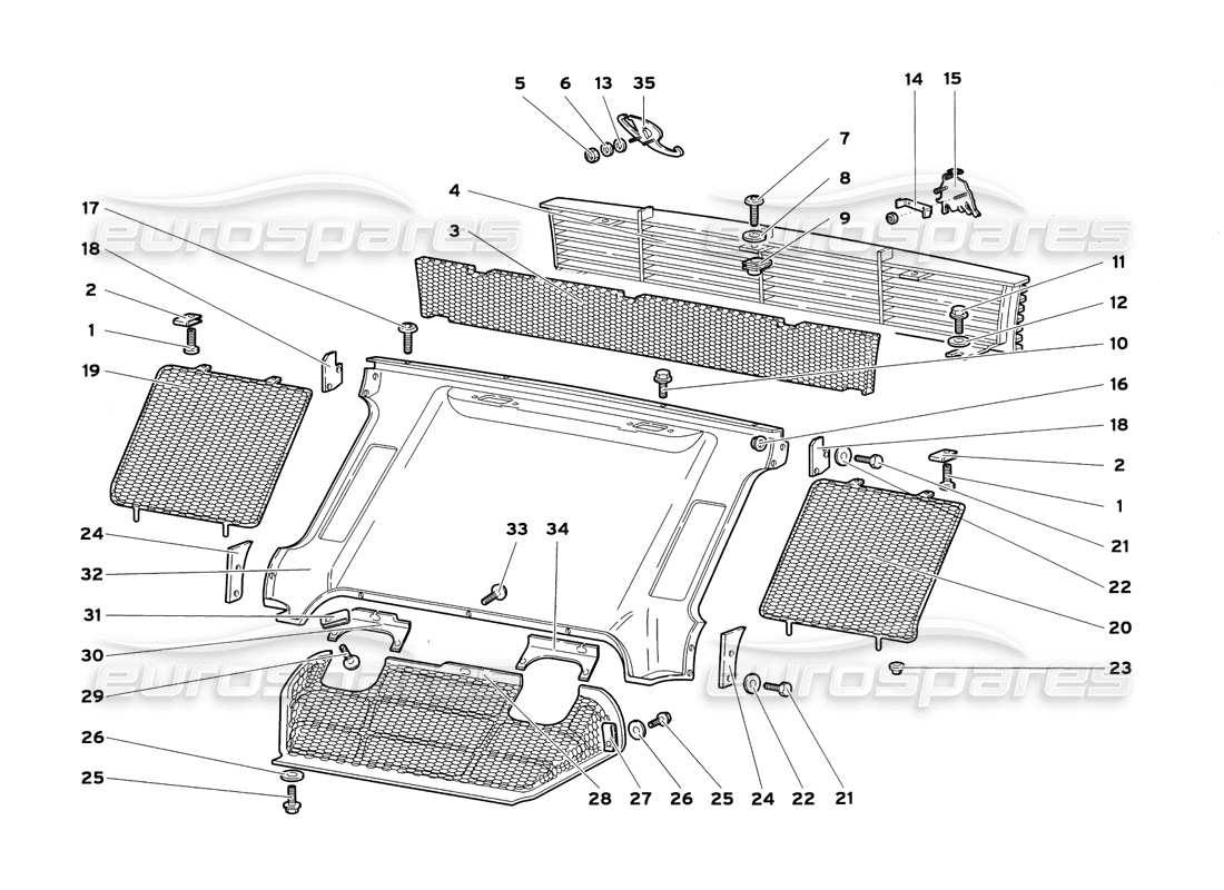 lamborghini diablo sv (1999) elementos del coque trasero (alternativa a la tabla 66.01.01) diagrama de piezas