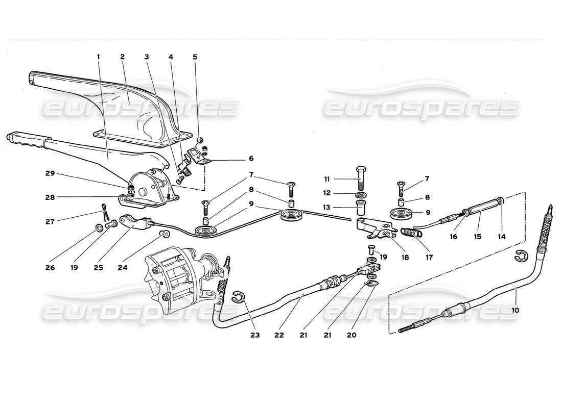 lamborghini diablo gt (1999) freno de mano diagrama de piezas