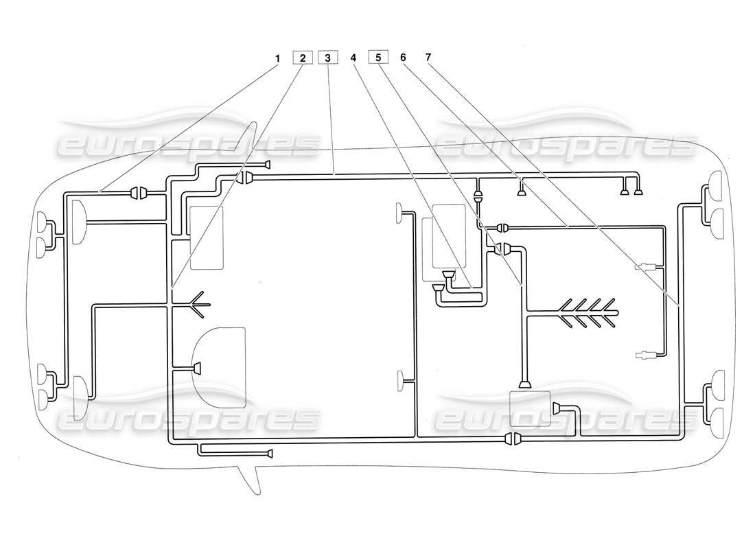 lamborghini diablo (1991) diagrama de piezas del sistema eléctrico (válido para la versión 1992 de junio)