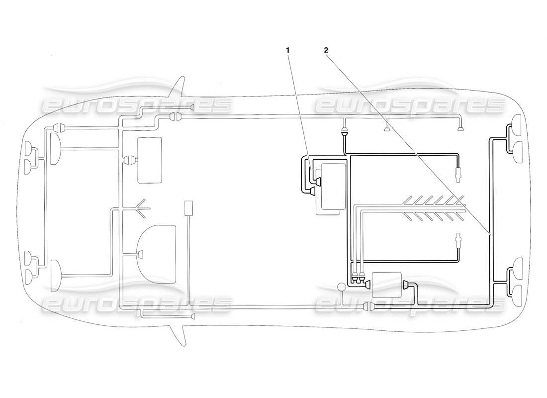 lamborghini diablo sv (1997) diagrama de piezas del sistema eléctrico