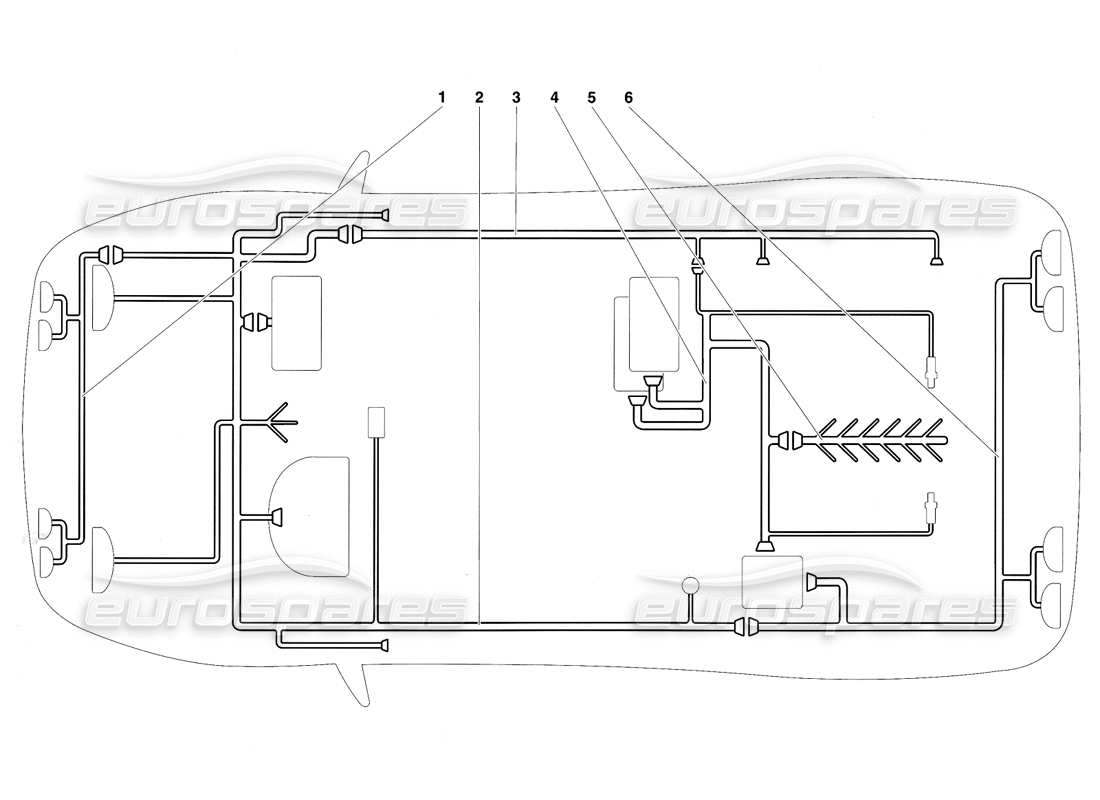 lamborghini diablo se30 (1995) diagrama de piezas del sistema eléctrico (desde se 080-150)