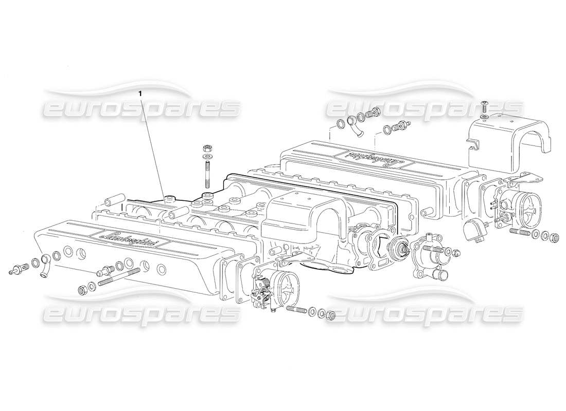 lamborghini diablo sv (1997) diagrama de piezas del colector de admisión