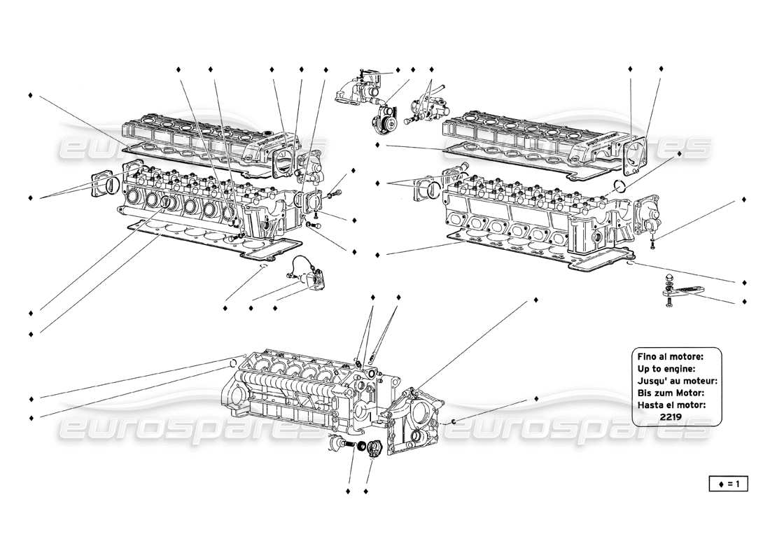 lamborghini diablo sv (1999) cover gasket kit part diagram