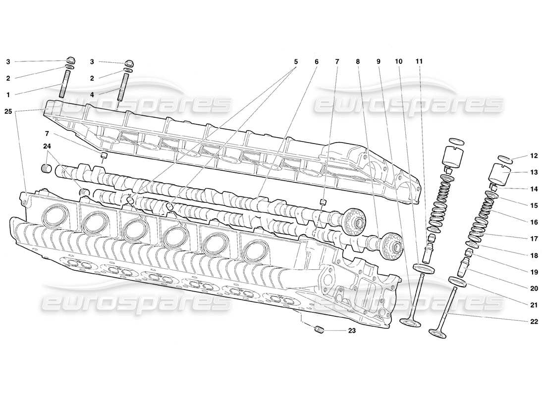 lamborghini diablo se30 (1995) diagrama de piezas de la culata izquierda