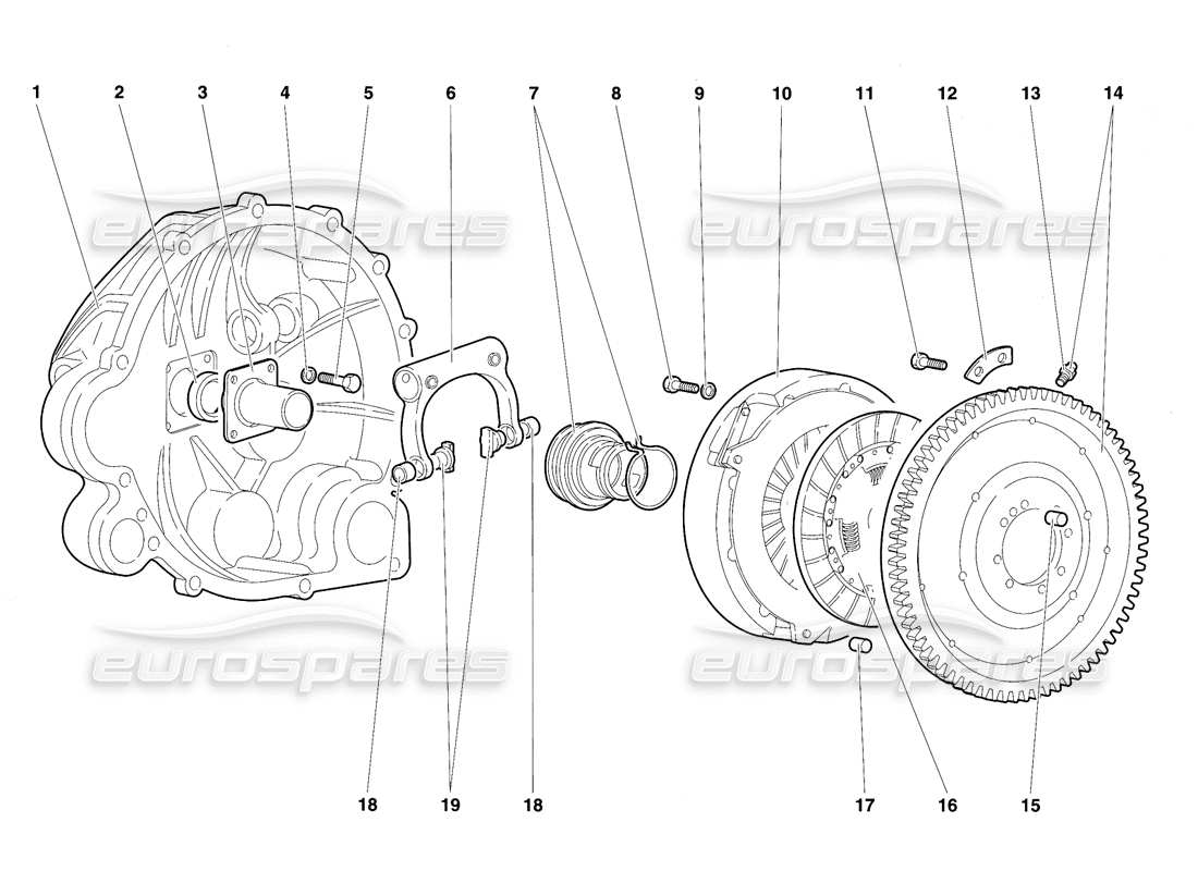 lamborghini diablo se30 (1995) diagrama de piezas del embrague