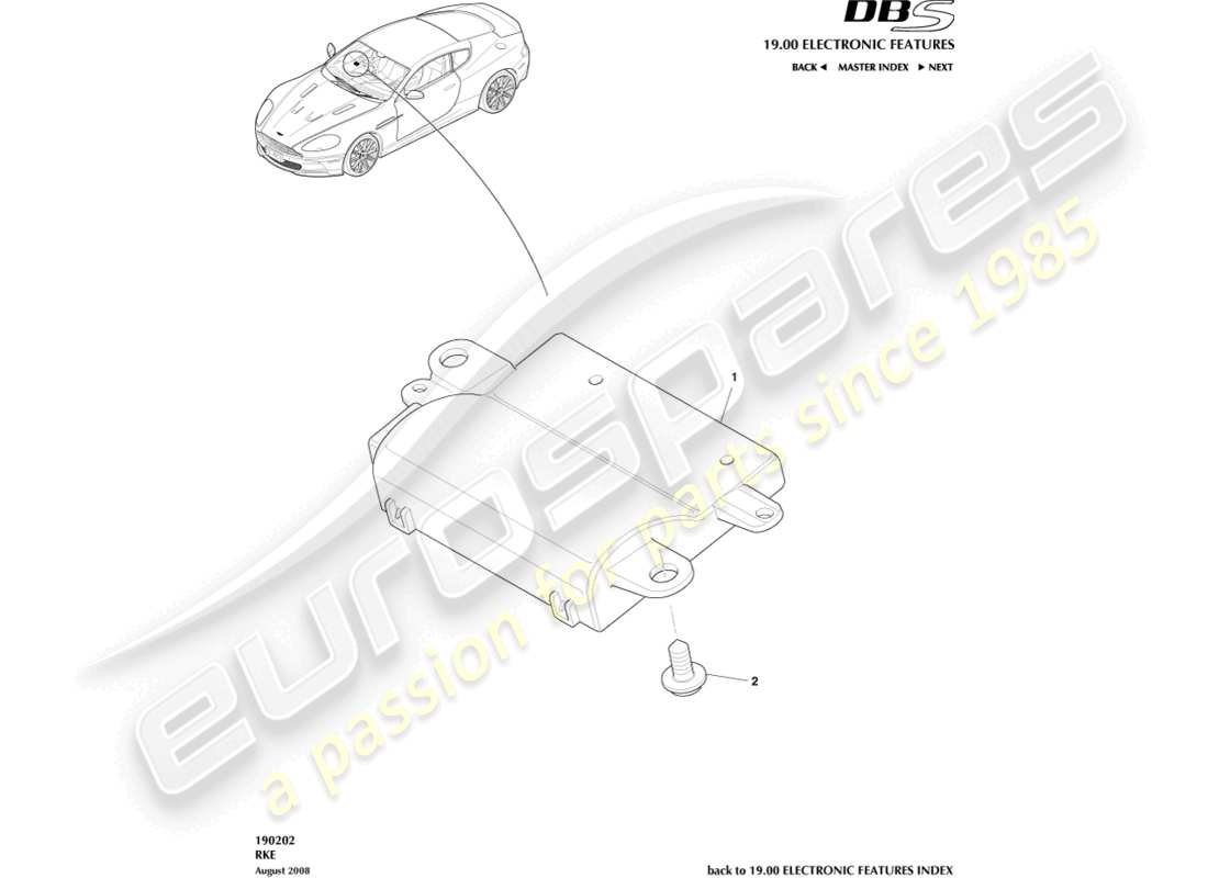 aston martin dbs (2009) rke diagrama de piezas