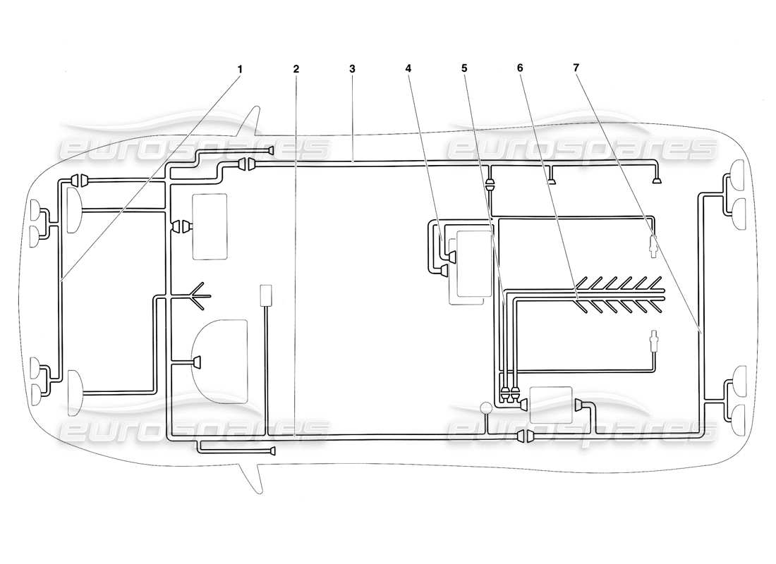 lamborghini diablo sv (1997) diagrama de piezas del sistema eléctrico