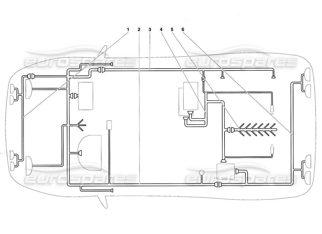 lamborghini diablo se30 (1995) diagrama de piezas del sistema eléctrico (hasta se 079-150)