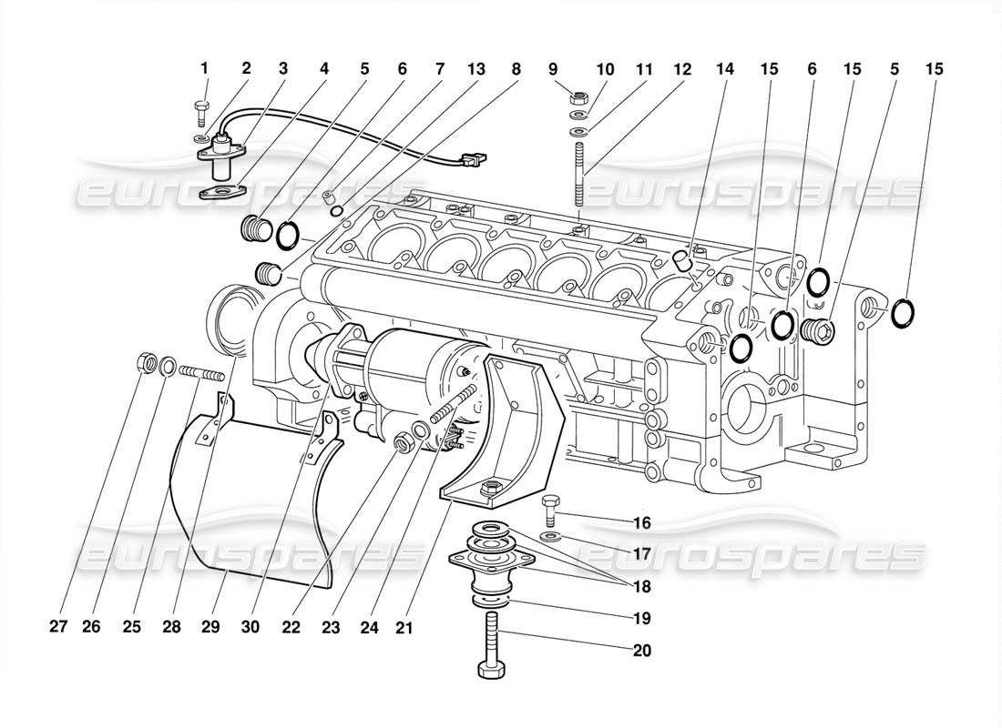 lamborghini diablo (1991) diagrama de piezas del carter