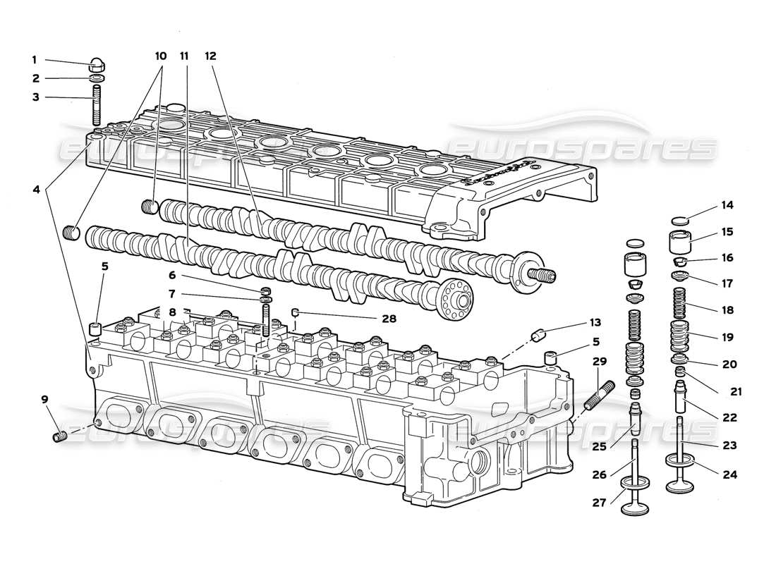 lamborghini diablo gt (1999) culata derecha diagrama de piezas